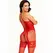 Leg Avenue Bodystocking Halter Vrat Crveni Šare Srca Crvena One Size