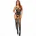 Leg Avenue Bodystocking Čipka Crni Halter Bešavni One Size