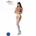 PASSION S028 Elegantne Bele Čarape sa Integrisanim Garterom, One Size