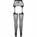 PASSION S028 Crne Elegantne Garter-Stil Otvorene Hulahopke, One Size