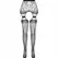 PASSION S027 Crne Dekorativne Garter-Stil Hulahopke One Size