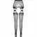 PASSION S027 Crne Dekorativne Garter-Stil Hulahopke One Size