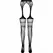 PASSION S026 Crne Elegantne One Size Hulahopke sa Imitacijom Garter Dizajna
