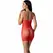 PASSION BS096 Crveni Bodystocking One Size - Mesh & Čipka Dizajn
