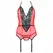 Passion Peonia Corset Crveni S/M - Elegantan Čipka & Tilo Set za Oblikovanje Struka