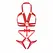 Leg Avenue KINK Studded O-Ring Harness Teddy Crvena Veličina L Veganska Koža