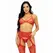 Leg Avenue Three-Piece Lace Lingerie Set with Rhinestones Red One Size