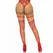 Leg Avenue Vegan Leather Thigh-High Bow Garter Red Adjustable One Size