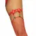 Leg Avenue Vegan Leather Thigh-High Bow Garter Red Adjustable One Size
