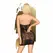 Penthouse Cautious Cat Lace Mini Dress XL - Elegantna Crna Cvetna Čipka, Halter Izrez