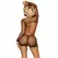 Leg Avenue Net Long-Sleeve Mini Dress Crna One Size - Elegantan Mrežasti Dizajn