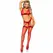 Leg Avenue Three-Piece Red Lace Lingerie & Fishnet Hosiery Set One Size