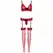 Leg Avenue Three-Piece Red Lace Lingerie & Fishnet Hosiery Set One Size