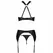 Passion Amanda S/M - Eco Leather Lingerie Set with Gold Accents