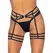 Leg Avenue Rhinestone Multi-Strap Garter Belt with O-Ring, One Size
