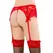 Queen Lingerie Thong & Floral Lace Garter S/M - Elegant Black Set