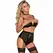 Subblime Bra and Garter Belt Lingerie Set S/M Black - Elegant Two-Piece Design