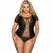 Subblime Queen Plus Crni Fetish Kratkih Rukava Čipkasti Teddy Bodysuit