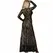 Subblime Long Sleeve Floral Lace Dress S/M Black - Elegant Nightwear