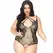 Leg Avenue 1X-2X Crni Čipkasti Mrežasti Bodikejt sa Halter Trakama