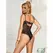 SUBBLIME 955625 Black Lace Bodysuit with Adjustable Closure L/XL