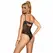 SUBBLIME 955625 Black Lace Bodysuit with Adjustable Closure L/XL