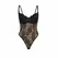 SUBBLIME 955618 Crni Čipkani Bodysuit S/M sa Podesivim Donjim Zatvaranjem