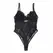 SUBBLIME 955618 Crni Čipkani Bodysuit S/M sa Podesivim Donjim Zatvaranjem