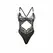 SUBBLIME 955212 Transparent Bodysuit Black Lace Hollow S/M