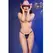 Chilirose CR4835 Black Thong with Neon Print and Rhinestone Zippers S/M