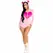 Leg Avenue Velvet Teddy Bear Bodysuit Pink M - Soft Zip-Up Costume