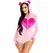 Leg Avenue Teddy Bear Velvet Bodysuit Pink S - Heart Detail & Zipper