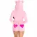 Leg Avenue Teddy Bear Velvet Bodysuit Pink S - Heart Detail & Zipper