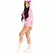 Leg Avenue Teddy Bear Velvet Bodysuit Pink S - Heart Detail & Zipper