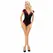 Livco Corsetti Fashion Lorrie Bodysuit Black S/M - Lace Embroidered, Deep Neckline