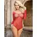 Subblime 952303 Sjajni Crveni Mrežasti Bodysuit Van Ramena One Size
