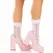 Leg Avenue White Ankle Socks with Lace Ruffles & Heart Bow Details - One Size
