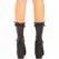 Leg Avenue Black Ankle Socks with Lace Ruffles, Bows & Hearts, One Size