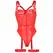 Subblime Teddy Crveni S/M - Čipkasti Bodysuit sa Detaljima Podvezica i Traka za Noge