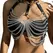 Subblime Chest Harness Black with Decorative Chain Details One Size