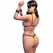 Chilirose CR 4638 Bodi set zmijski uzorak crni L/XL sa dodacima