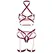 Leg Avenue Harness Bra & Heart Garter S - Vegan Leather, Gold Details