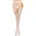 Leg Avenue White Crotchless Fishnet Stockings with Adjustable Garters