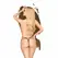 Penthouse Open Secret Thong Black L/XL - Floral Lace & Rhinestone Accent