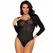Leg Avenue Mosaic Snap Crotch Bodysuit Black One Size