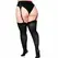 Leg Avenue Plus Size Crne Najlon Carape Preko Kolena sa Masnom