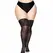 Leg Avenue Plus Size Sheer Thigh Highs with Silicone Lace Top, Black