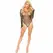 Leg Avenue Crystalized Mesh Body crni - dugi rukavi, rhinestones, jedna veličina