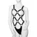 S8 kožni body harness za žene, podesiv, crni, veličina S-XL