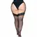 Leg Avenue crne najlon čarape plus size sa elegantnim čipkanim vrhom